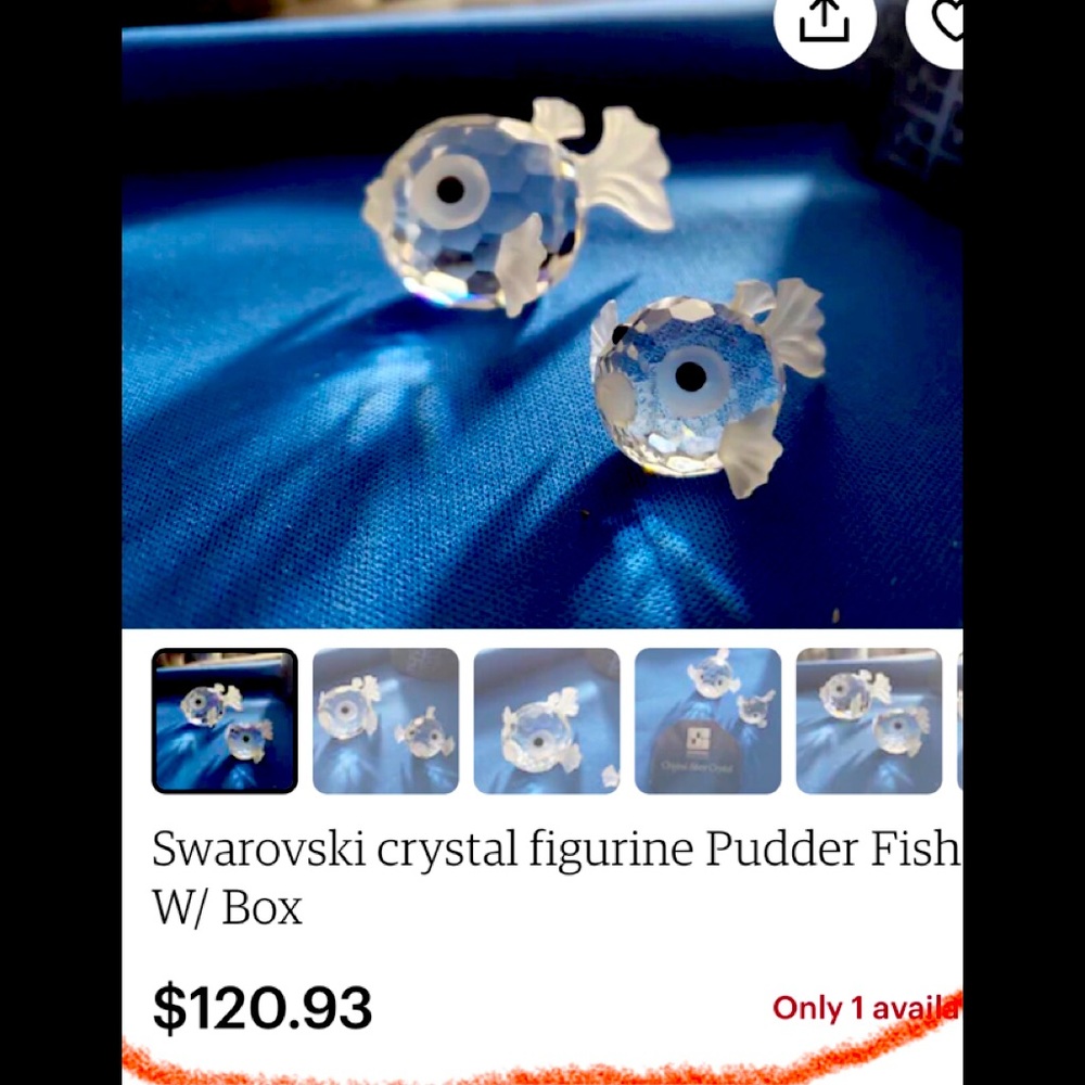 Swarovski crystal fishes